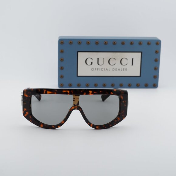 Gucci GG1950S 003 Shield Sunglasses - Dark Havana/Grey main image 6